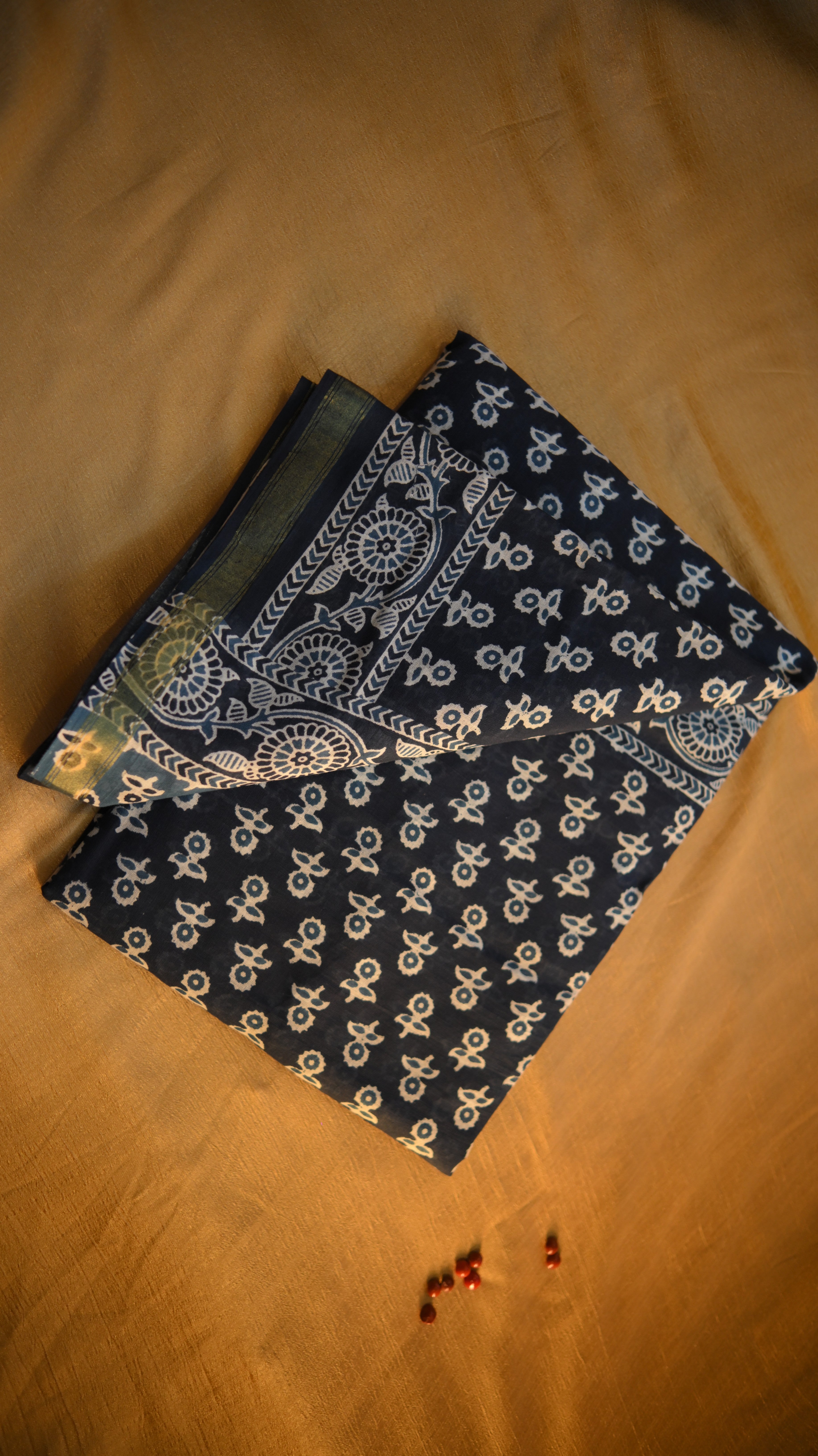 Cotton Jari Jaipur Screen Print Saree KM4B003