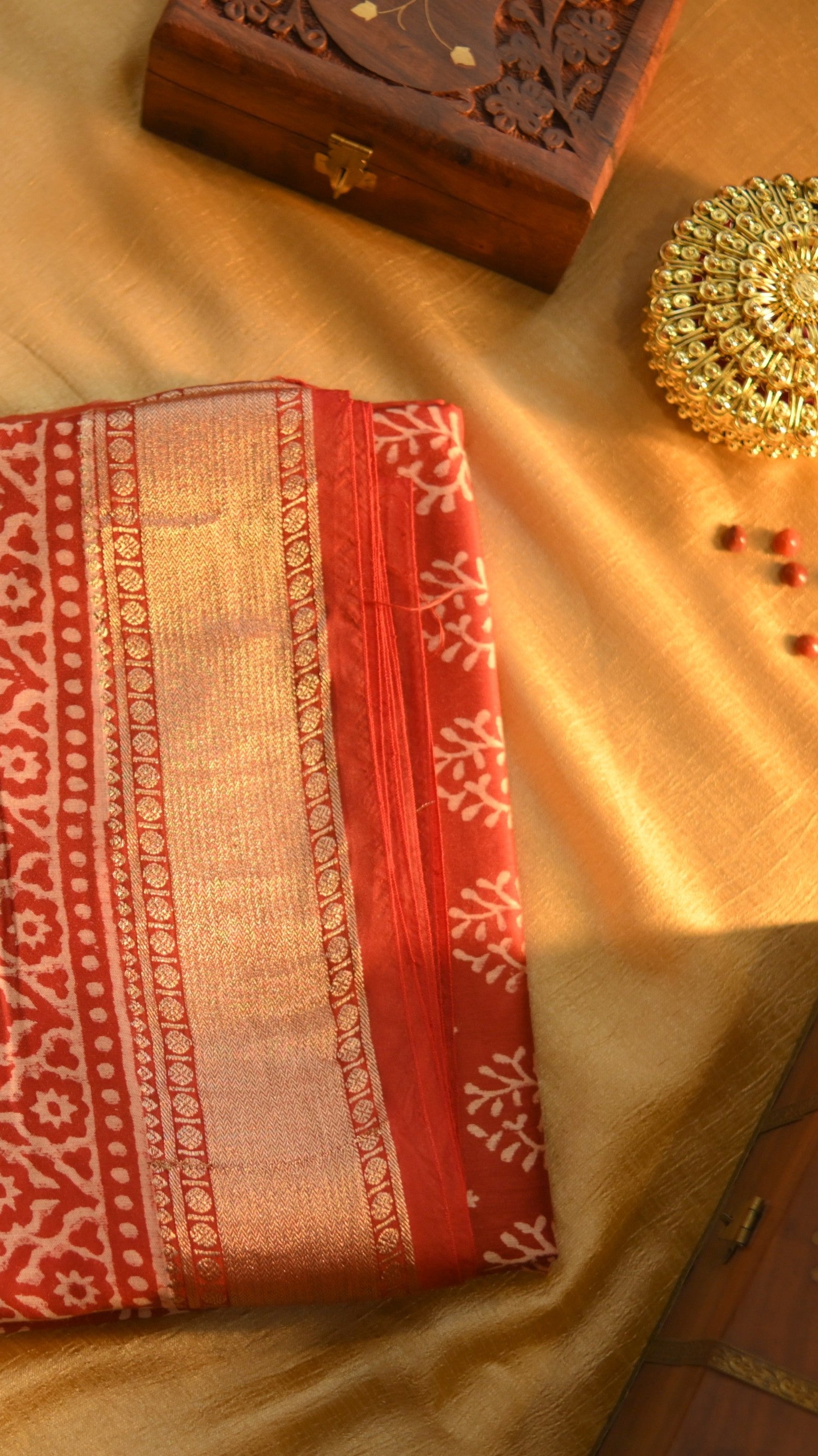 Maheshwari Art Silk Block Printed Saree KM4B010