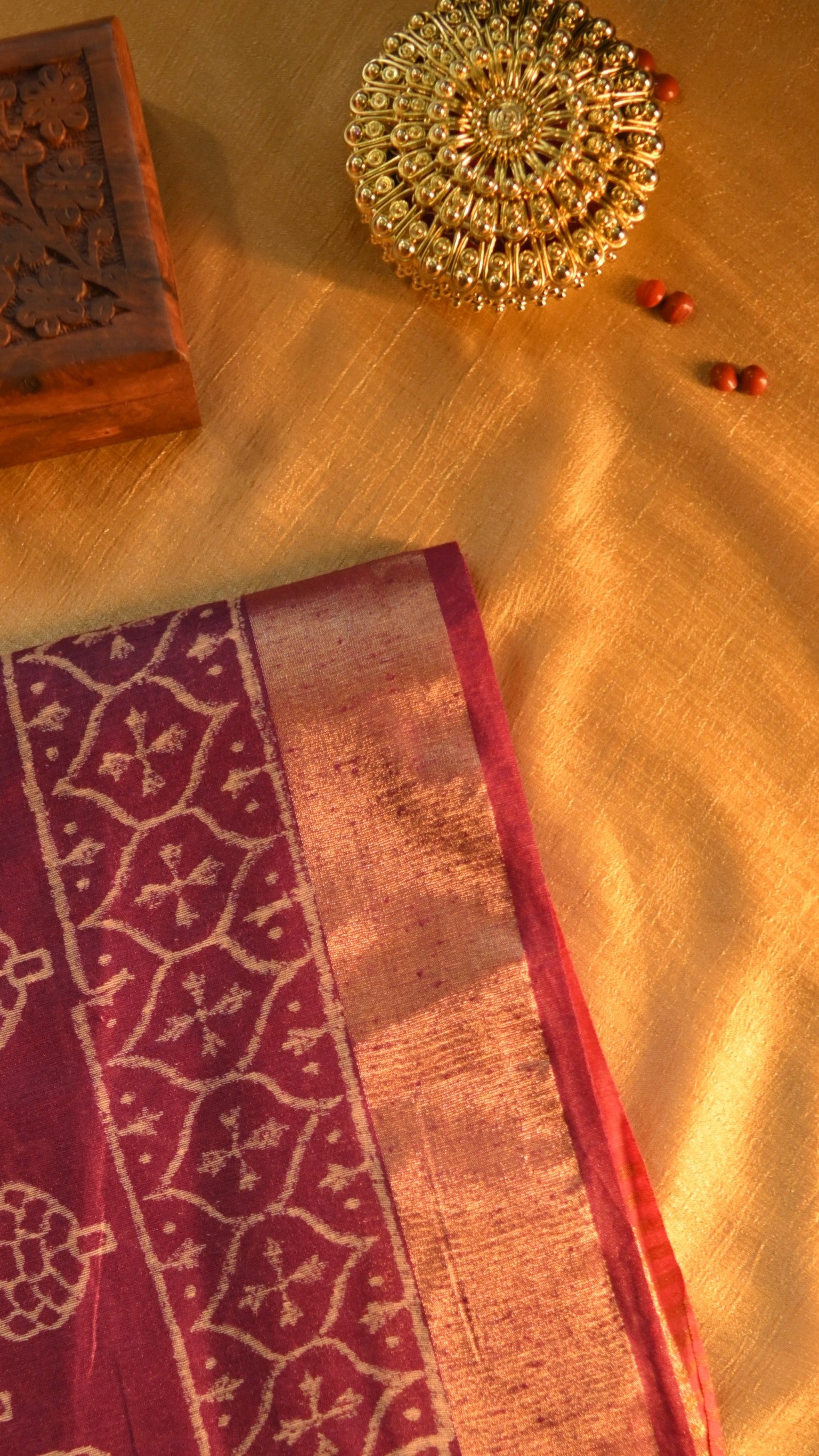 Handloom Baffta Block Printed Saree KM4B027