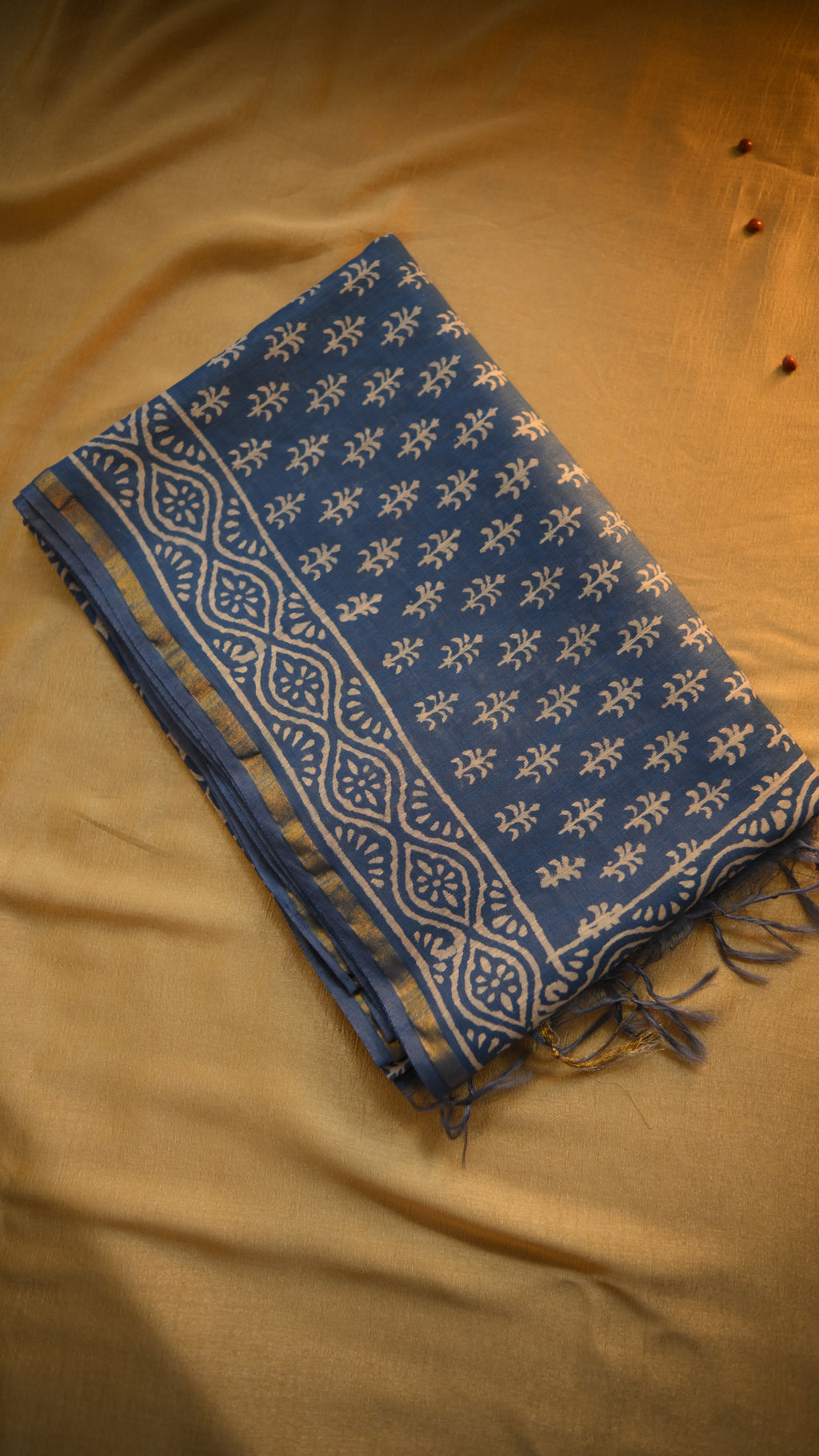 Handloom Art Silk Block Printed Saree KM4B016