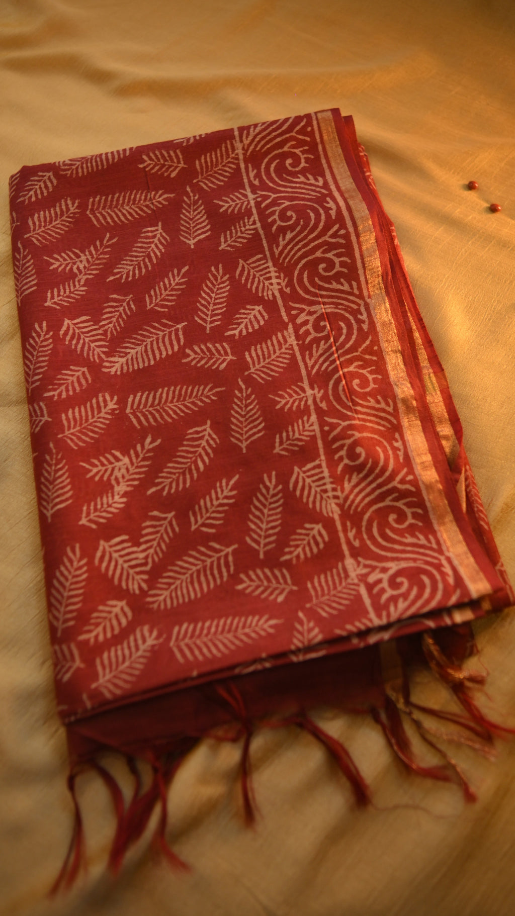 Handloom Art Silk Block Printed Saree KM4B029