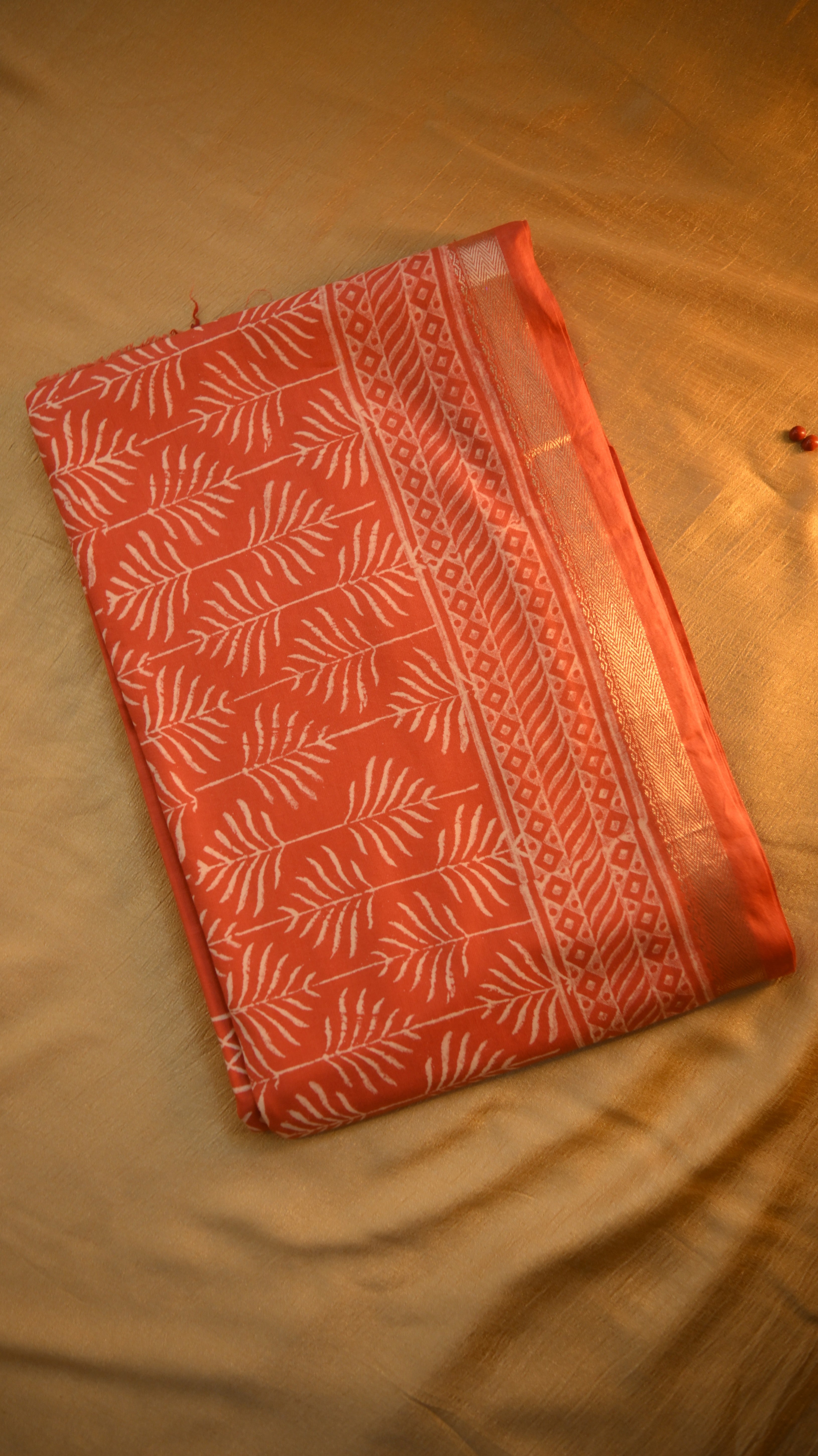 Cotton Modal Block Printed Saree KM4B020