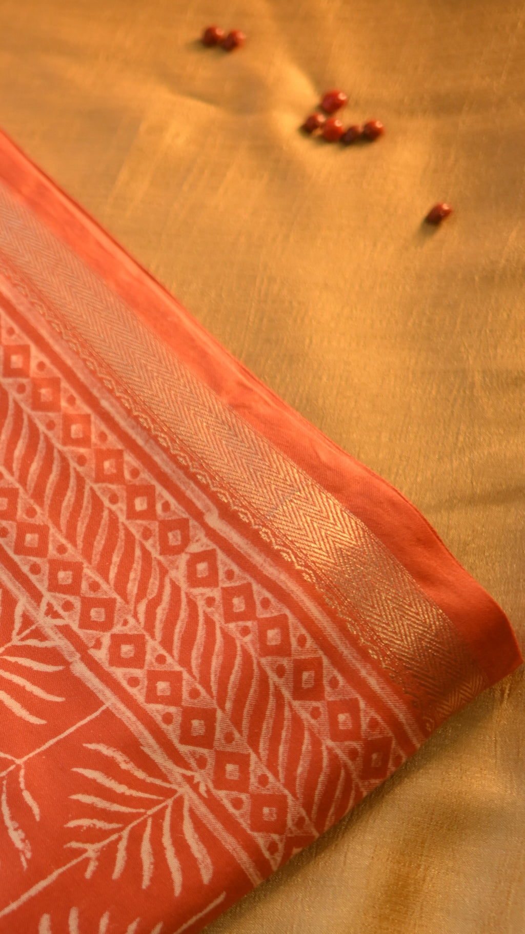 Cotton Modal Block Printed Saree KM4B020