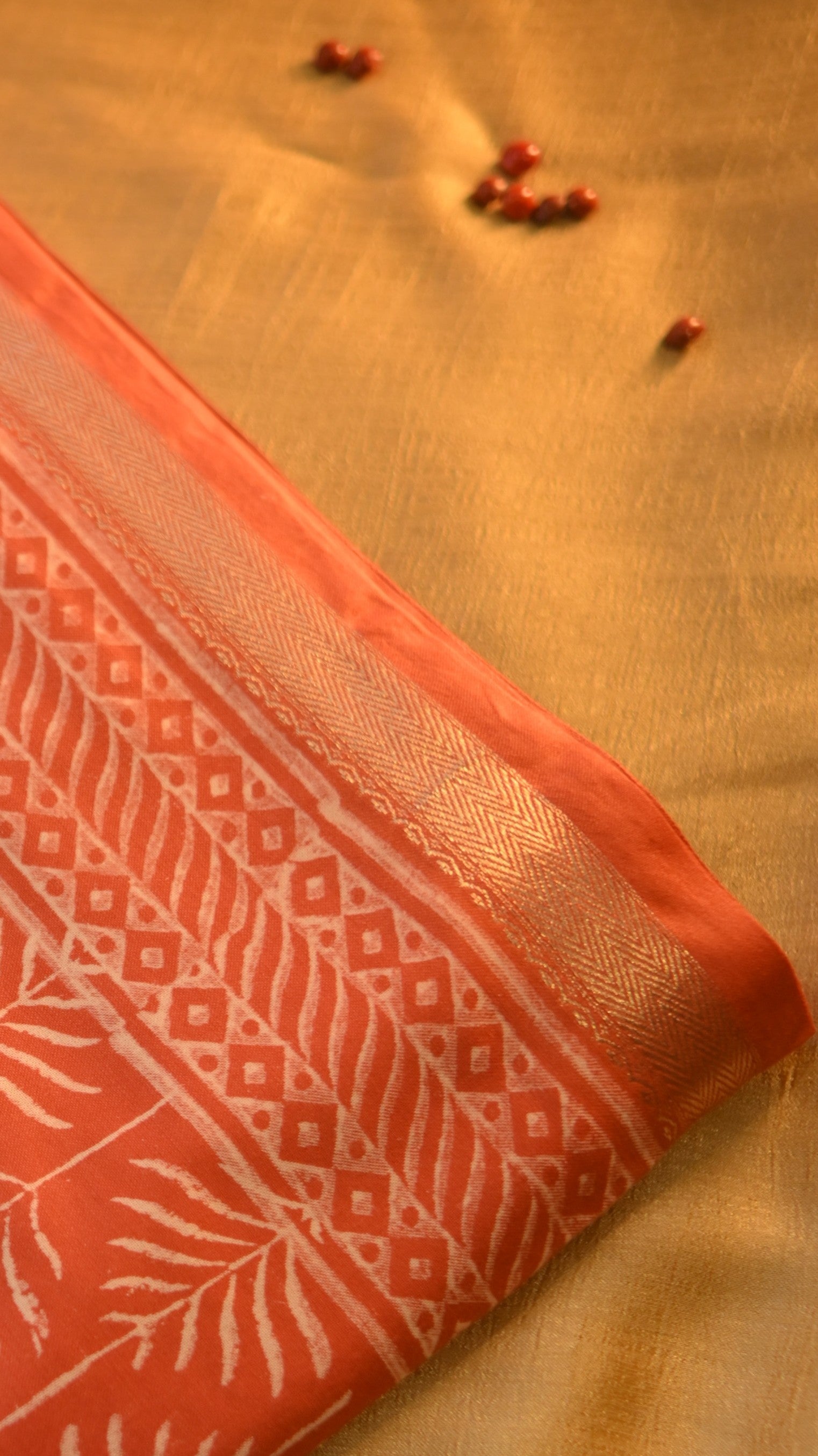 Cotton Modal Block Printed Saree KM4B020