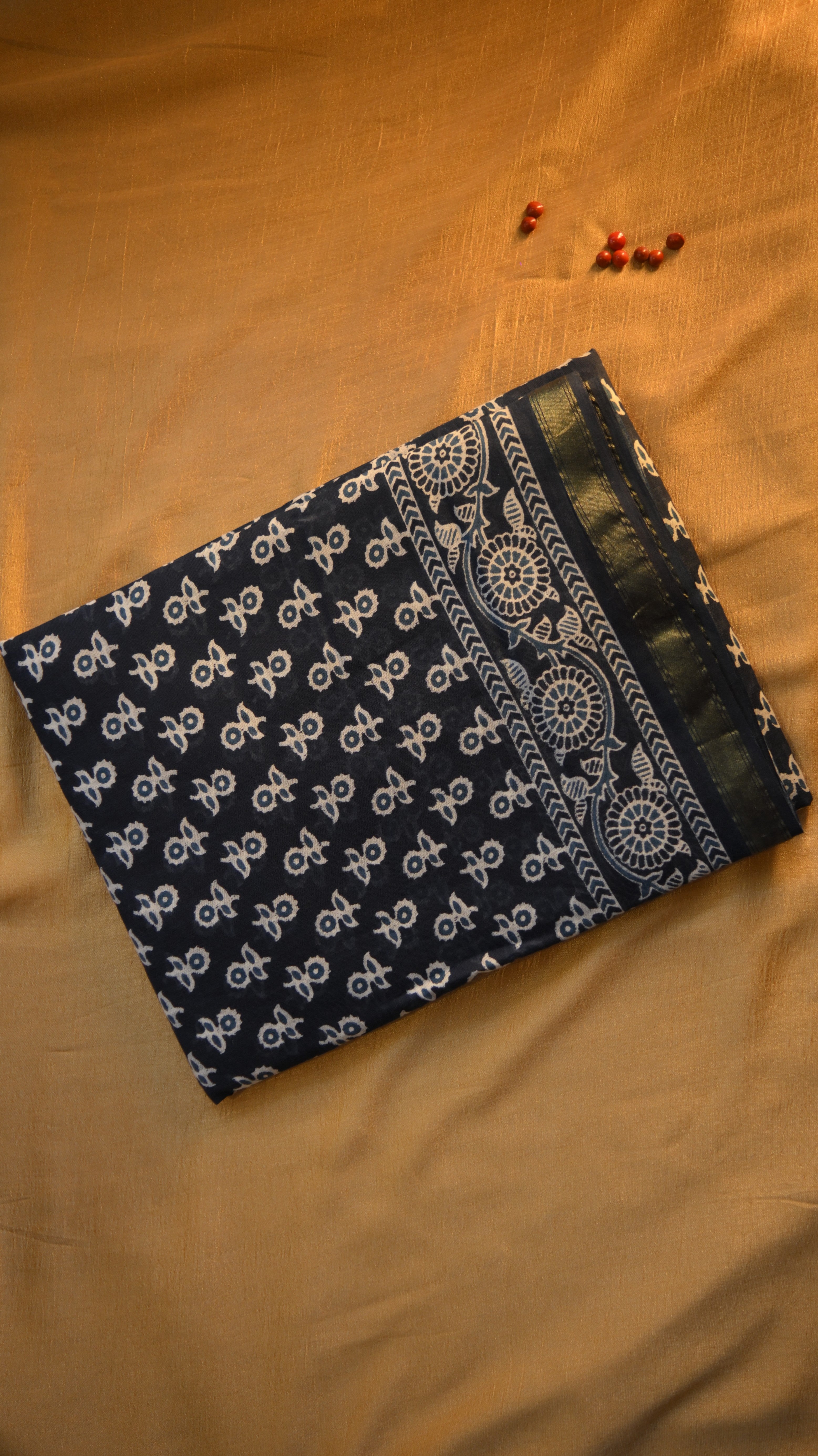 Cotton Jari Jaipur Screen Print Saree KM4B003