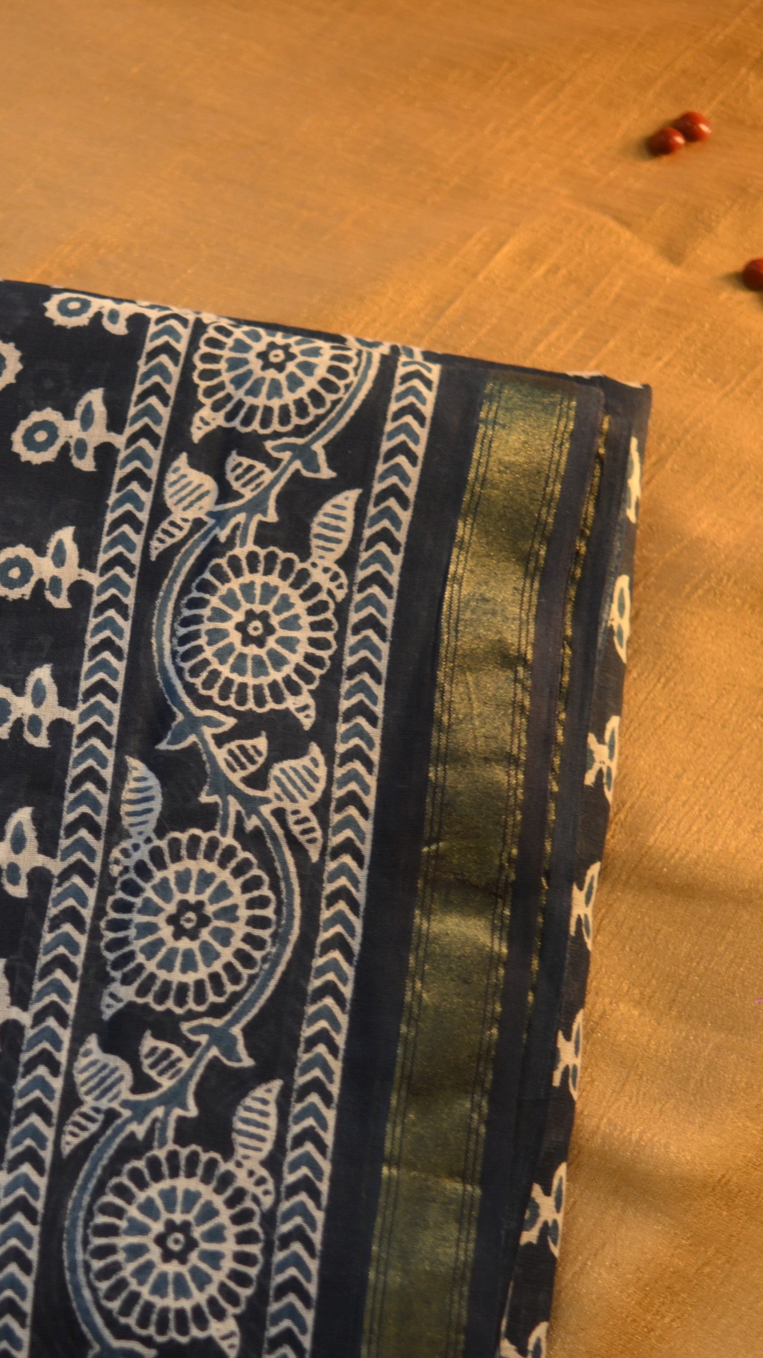 Cotton Jari Jaipur Screen Print Saree KM4B003