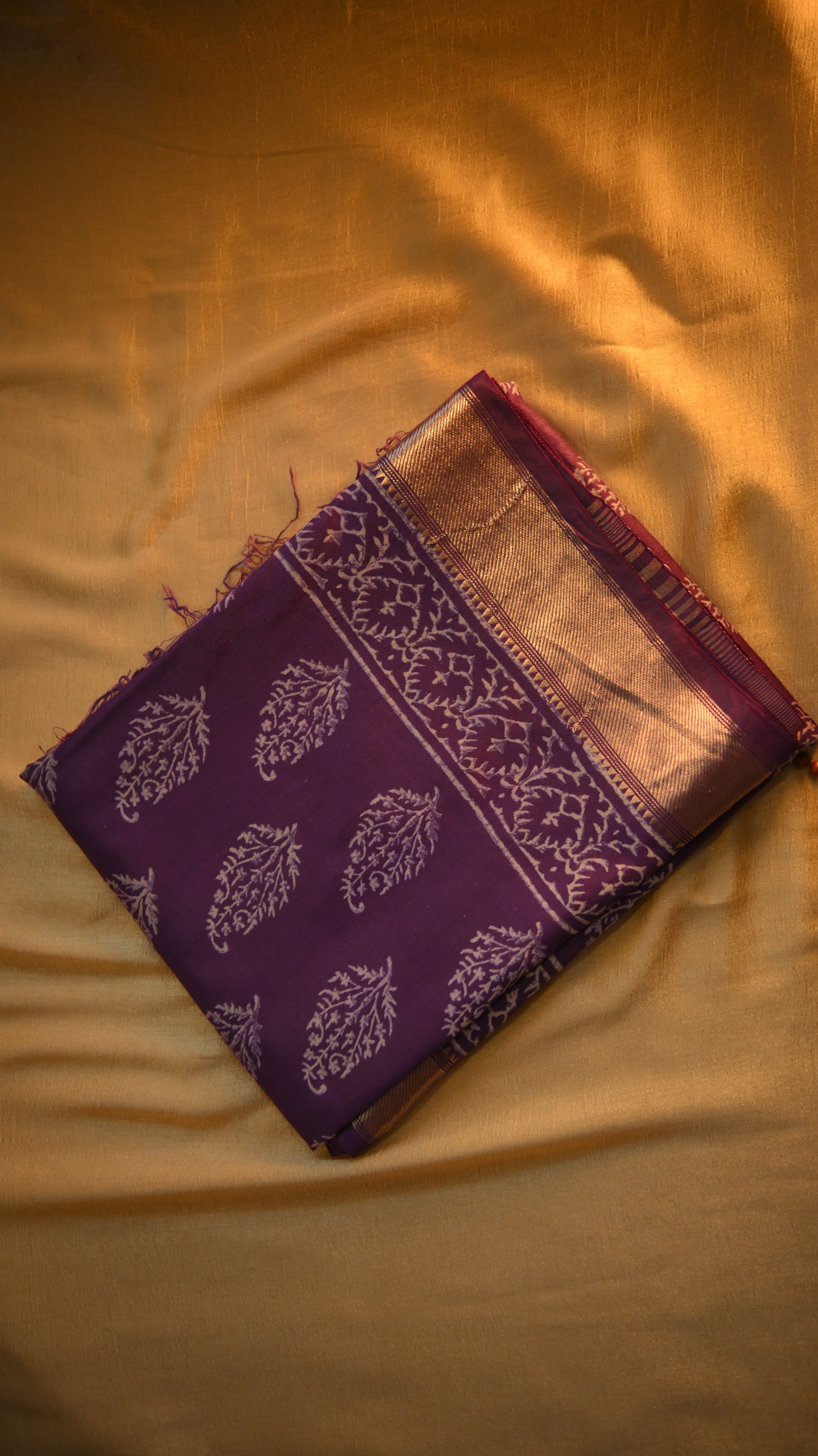 Maheshwari Art Silk Block Printed Saree KM4B011