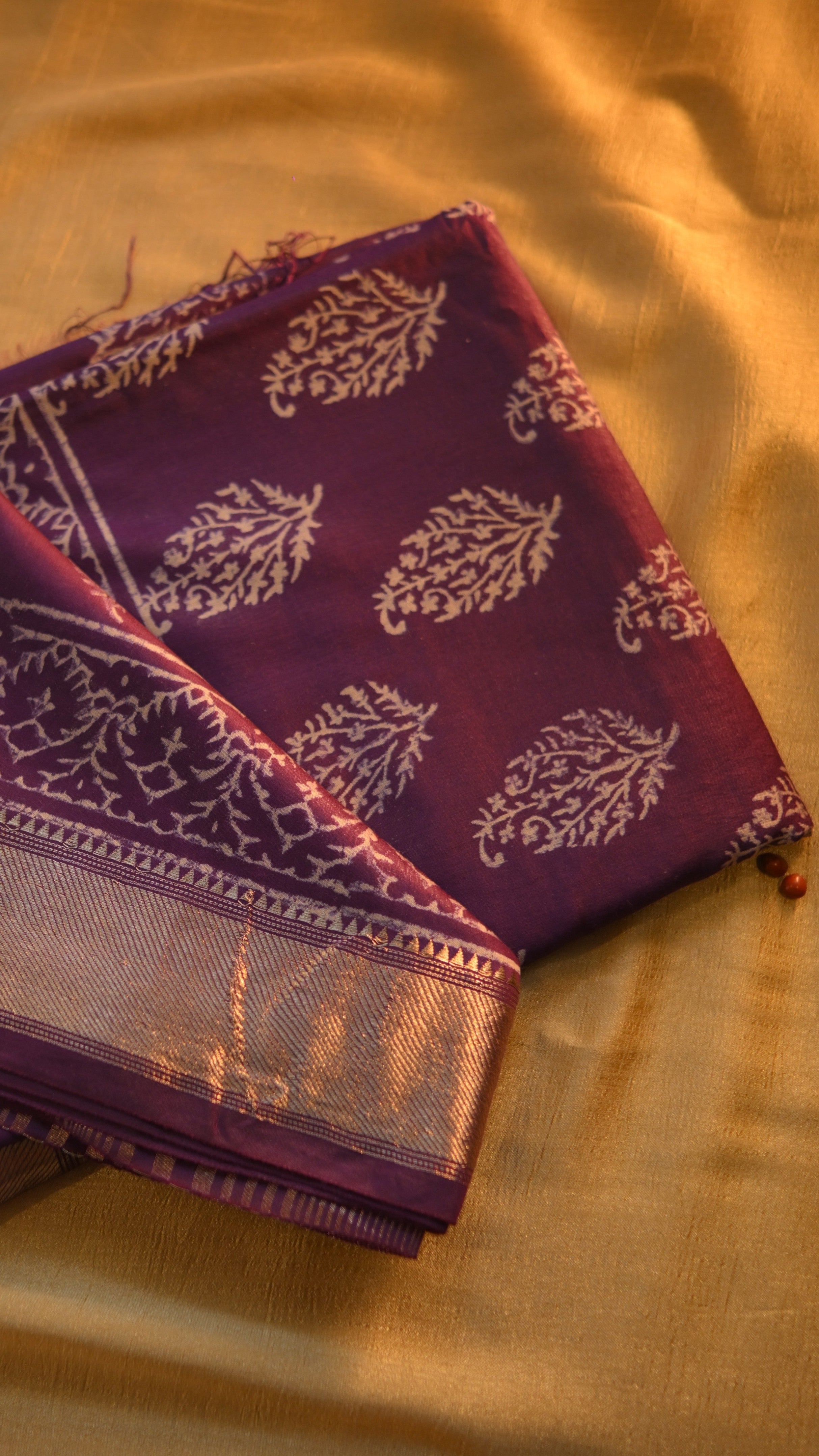 Maheshwari Art Silk Block Printed Saree KM4B011