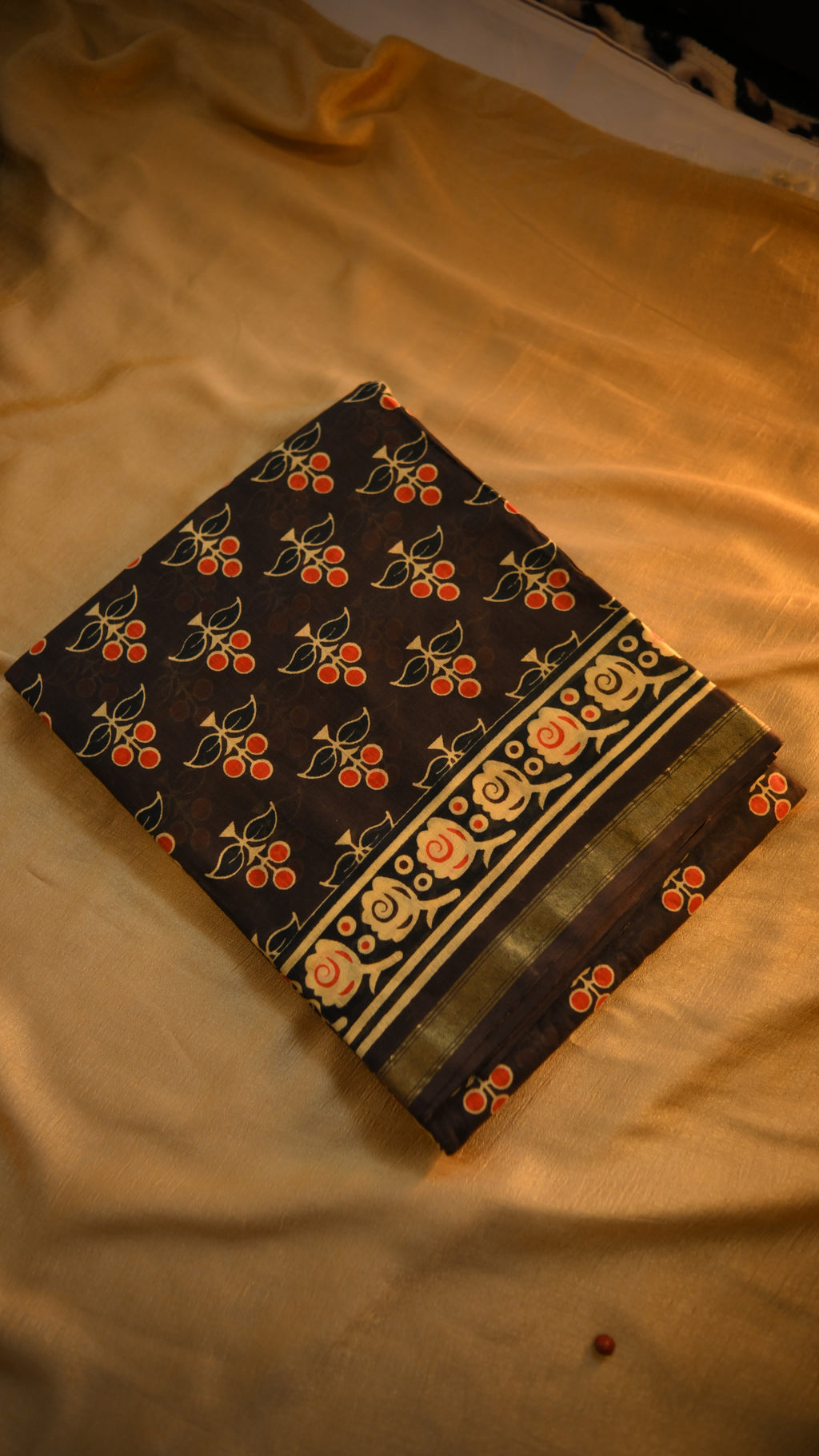 Cotton Jari Jaipur Screen Print Saree KM4B002