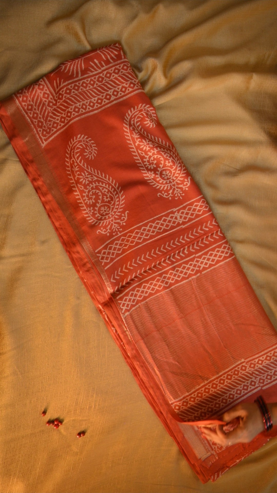 Cotton Modal Block Printed Saree KM4B020